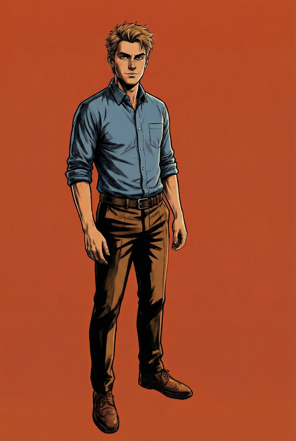 Character portrait of Mason, adult, in business casual attire